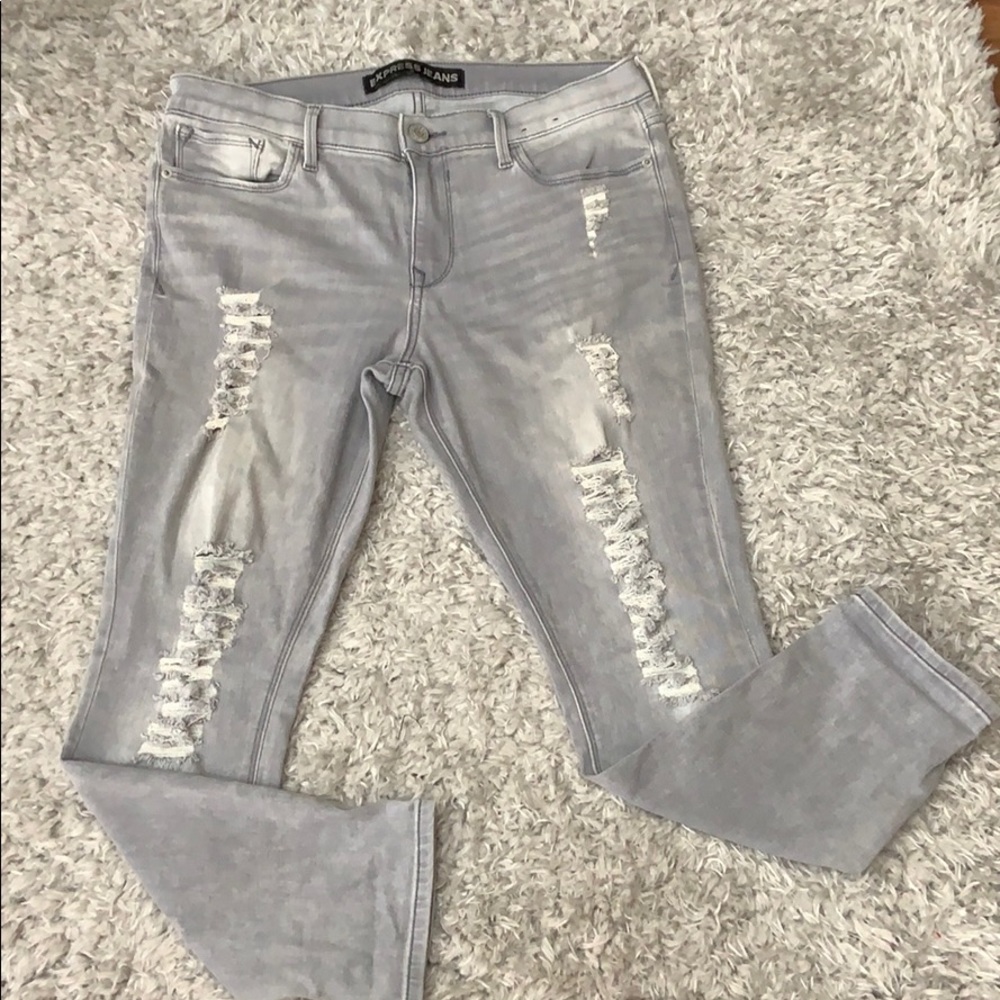 Express legging mid rise jeans in grayish black